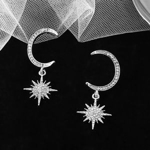 Silver Moon and Star Earrings